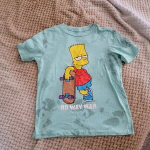 The Simpsons Bart Simpson Graphic Tee “No Way Man” Blue Tie-Dye Style Size M (8)